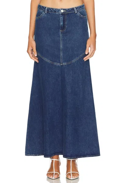 Heartloom Adelyn Denim Maxi Skirt In Ocean In Blue