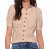 Heartloom Alicia Knitted Cardigan Top In Ecru In White