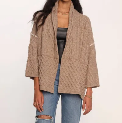 Heartloom Alleta Cardigan Sweater In Taupe In Brown