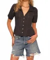 Heartloom Alpine Short Sleeve Blouse In Black In Black