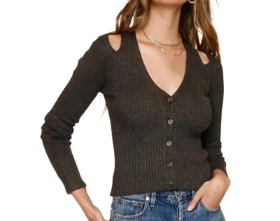 Heartloom Amity Cardi Ribbed Sweater In Galaxy In Gray