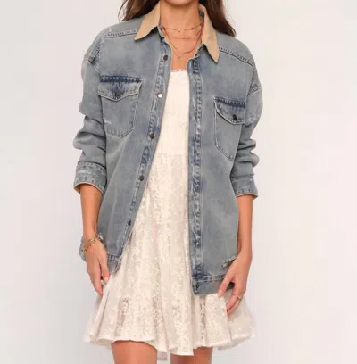 Heartloom Andra Collar Jacket In Blue