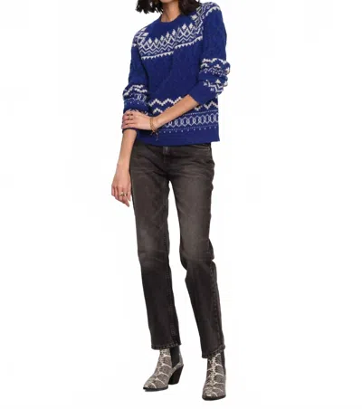 Heartloom Annora Long Sleeve Sweater In Cobalt In Blue