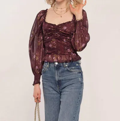Heartloom Ariana Top In Aubergine In Multi