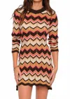 Heartloom Aston Long Sleeve Knit Mini Dress In Coco In Brown