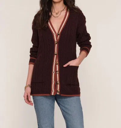 Heartloom Basel V-neck Cardigan In Plum In Brown