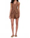 Heartloom Button Front Vest In Brown In Brown