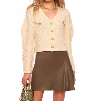 Heartloom Cable Knit Cardigan In Cream In Neutral