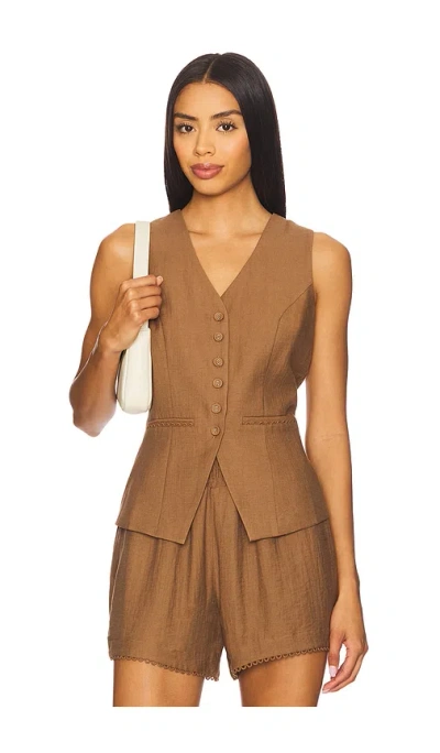 Heartloom Campari Vest In Brown
