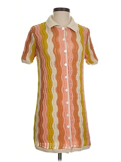 Pre-owned Heartloom Cardigan Sweater In Orange