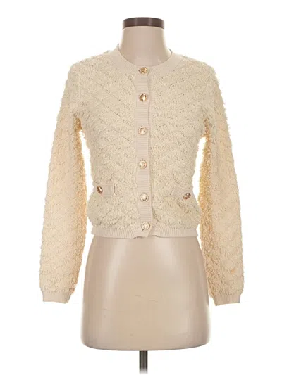 Pre-owned Heartloom Cardigan Sweater In White
