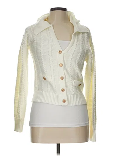Pre-owned Heartloom Cardigan Sweater In White
