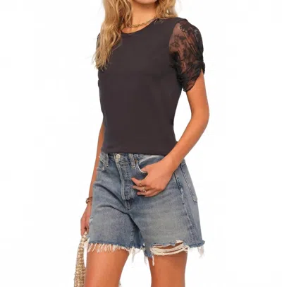 Heartloom Caron Lace Sleeve Top In Black