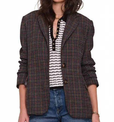 Heartloom Cassia Double Button Blazer In Olive In Brown