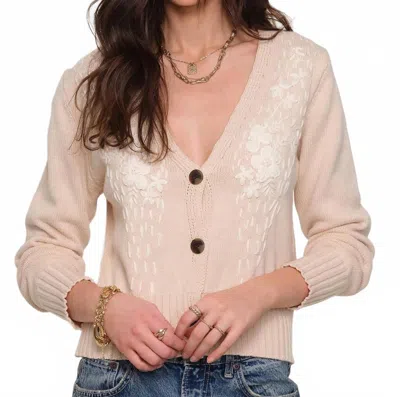 Heartloom Cecilia Cardigan In Ecru In Pink