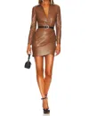 HEARTLOOM CHARLIZE LEATHER DRESS IN COCO
