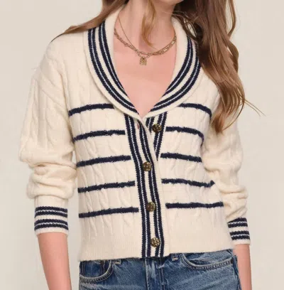 Heartloom Cherie Shawl Neck Cardigan In Ivory In Beige