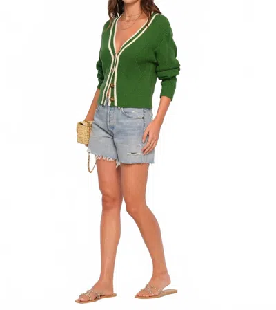 Heartloom Clarke Long Sleeve Cardigan In Grass In Green