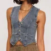 Heartloom Denny Vest In Denim In Multi