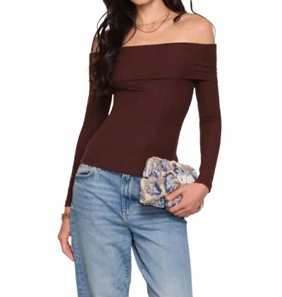 Heartloom Devin Off-shoulder Top In Coco In Brown