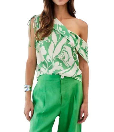 Heartloom Devin Top In Green Leaf Print