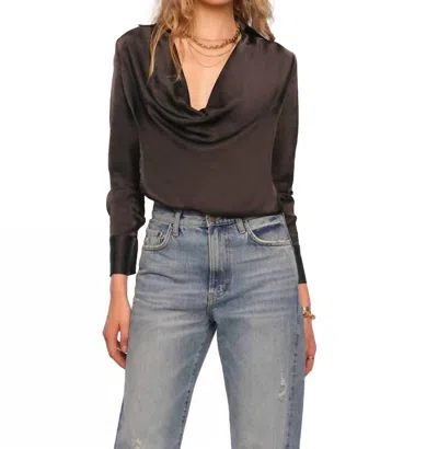 Heartloom Donna Satin Top In Black In Brown