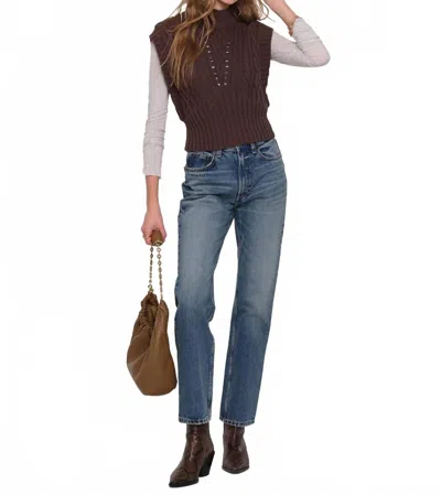 Heartloom Dove Mock Neck Top In Espresso In Brown