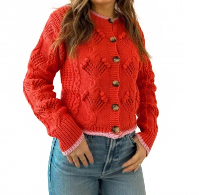 Heartloom Elaya Cardigan Top In Red
