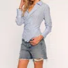 Heartloom Elene Button-down Asymmetrical Shirt In Sky In Blue