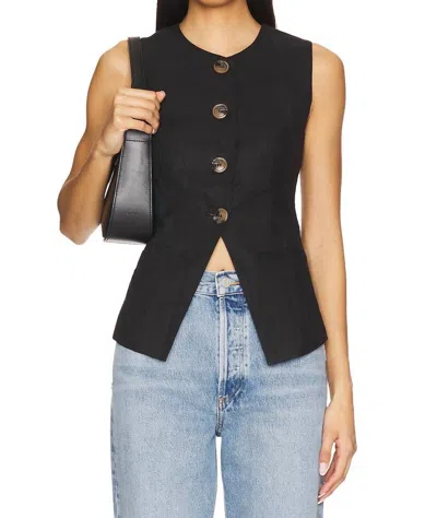 Heartloom Emerson Vest In Black Linen