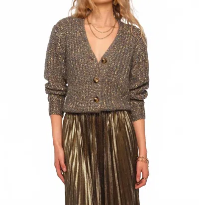 Heartloom Emmeline Soft Melange Knit Cardigan In Spruce In Brown