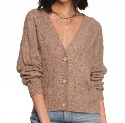 Heartloom Evie Deep V-neck Cardigan In Taupe In Brown