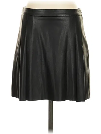 Pre-owned Heartloom Faux Leather Skirt In Black