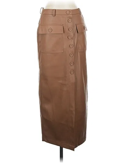 Pre-owned Heartloom Faux Leather Skirt In Brown
