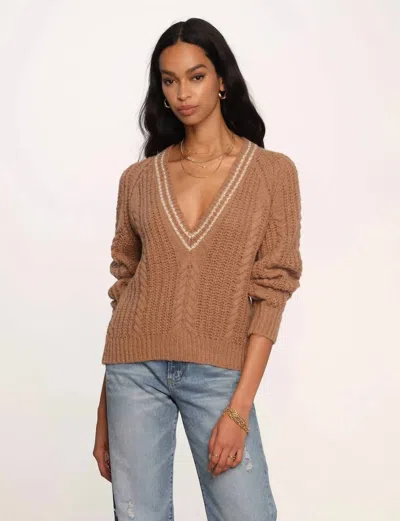 Heartloom Felicia V-neck Sweater In Taupe In Grey