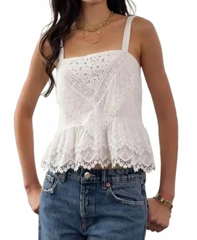Heartloom Fernando Eyelet Lace Top In Eggshell In White