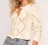 Heartloom Flynn Cardigan Top In Ivory In Multi