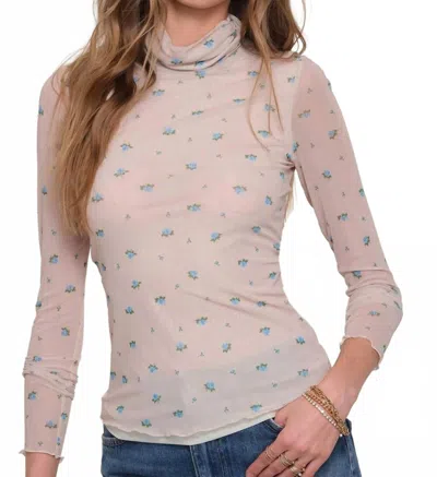 Heartloom Gia Mesh Turtleneck Top In Cream In Neutral
