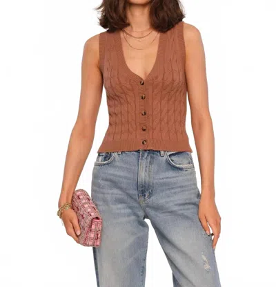Heartloom Giselle Vest In Brown In Gold