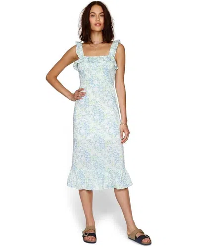 Heartloom Grant Dress Sea Glass Floral Smocked Ruffle Cottage Jdm1190 In Blue