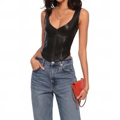 Heartloom Halo Faux Leather Tank Top In Black