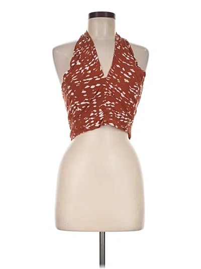 Pre-owned Heartloom Halter Top Brown Halter Neckline Tops