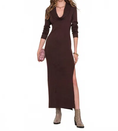 Heartloom Ilya Dress With Side Slit In Brown In Red