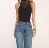 Heartloom Louisa Mock Neck Top In Charcoal