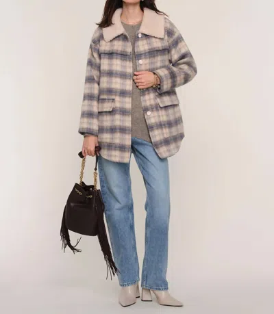 Heartloom Ithaca Textured Plaid Coat In Pond In Multi