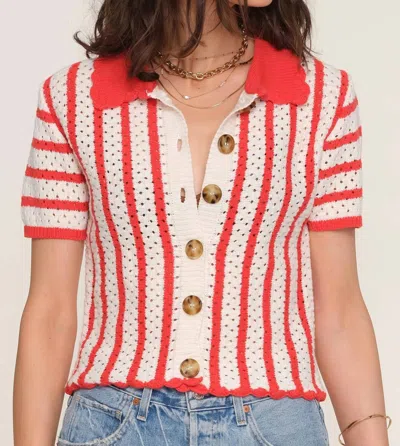 Heartloom Jaina Knitted Cardigan In Poppy In Multi