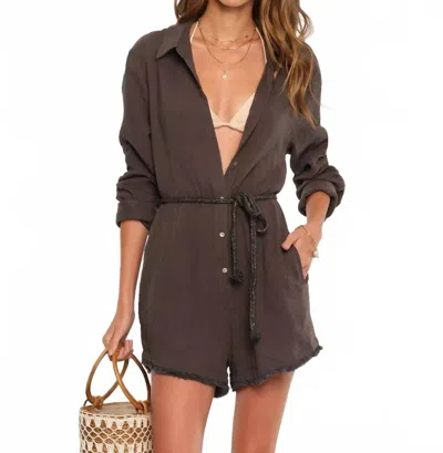 Heartloom Jemma Long Sleeve Romper In Brown