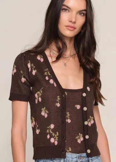 Heartloom Jodene Cardigan In Coco In Brown
