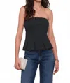Heartloom Joylyne Strapless Knit Top In Black In Black