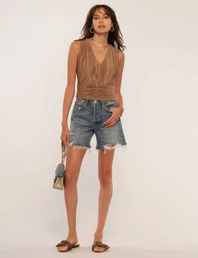 Heartloom Kasey V-neck Top In Bronze In Brown